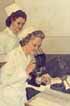 Click to enlarge; Manuel Tolegian, Laboratory Warfare, Camp White, OR, 1944. Researching defenses against germs, microbes, and other pathogenic bacteria.